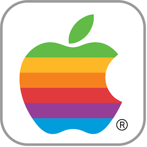 Apple’s early rainbow logo/brandmark.