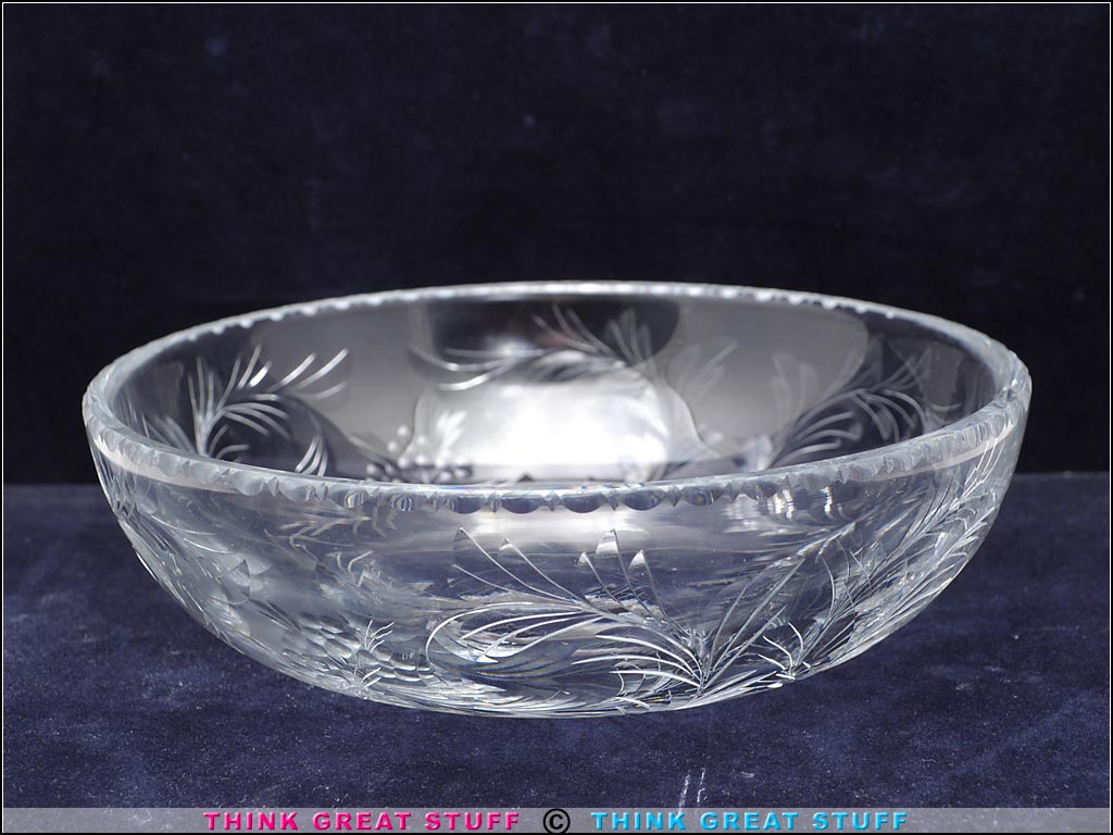 Product photo #101_0151 of SKU 21004040 (Hawkes Chantilly c.1920s Handblown Cut Glass Crystal Bowl)