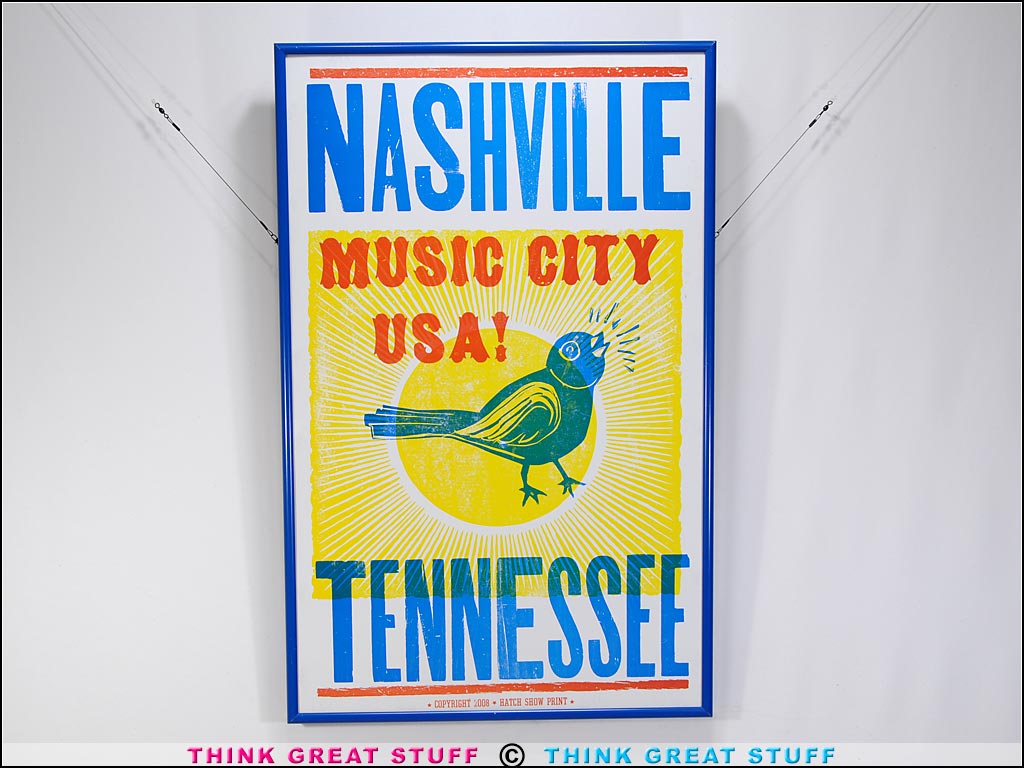 Product photo #101_0331 of SKU 21007001 (Framed 2008 Nashville Music City USA Bluebird Hatch Show Print)